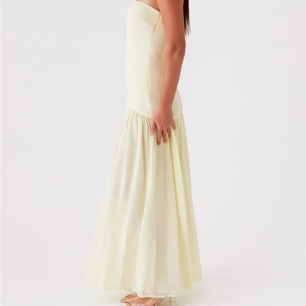 Peppermayo Strapless Maxi Dress – Light Yellow - Picture 4 of 6